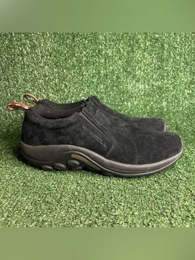Merrell Men's Jungle Mocs Black Waterproof Suede Leather Slip-On Sz 9.5